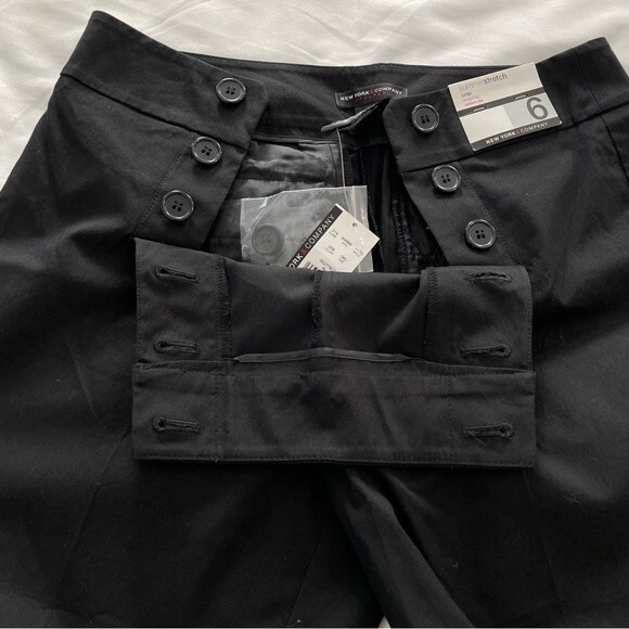 NWT New York & Company Stretch Crop Straight Leg Uptown Rise Black Size 6 - Picture 5 of 7